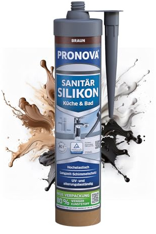 Premium Sanitär Silikon Braun Dusche Bad & Küche Dichtmasse für innen und außen Sicher gegen Schimmel 280ml - Made in Germany Vergilbungsfrei, Hochelastisch, UV- und alterungsbeständig