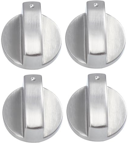 Veemoon 4stücke Teiliges Brenner-regler Drehknöpfe Aus Langlebiger Zinklegierung Für Gasherde Verbesserte Griffigkeit Einfache Montage Ersatzteile Für Küchenherdsteuerung Passend