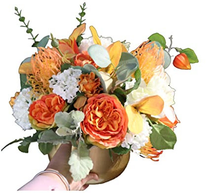 KHYTEBV Künstliche Blumen zur Dekoration, 1 Set Bonsai, künstliche Blume mit Topf, künstliche Calla, Tulpe, Blume für Tisch, Wohnzimmer, Zuhause, Hochzeit, D