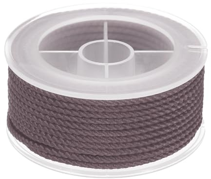 sourcing map Nylon Thread Twine Beading Cord, 36ft 2mm Nylon Braided Bracelets String Cord Rope for Jewelry Making DIY Crafts Necklaces, Dark Brown