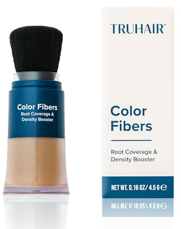 TRUHAIR Color Fibers Root Coverage & Density Booster | Quick-Apply Root Touch Up Hair Color | Natural Color Matching, Gray Hair Cover up to Color Gray Roots - 11 Hair Colors Available (Dark Brown)