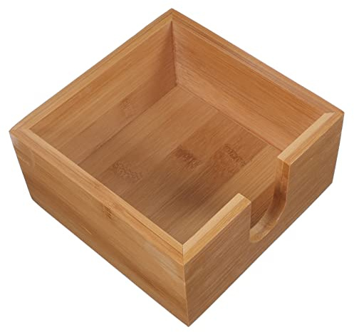 MAGICLULU Dispensador de Pañuelos de Bambú Caja Organizadora Decorativa para Escritorio Diseño Abierto y Borde Suave para Servilletas Hogar