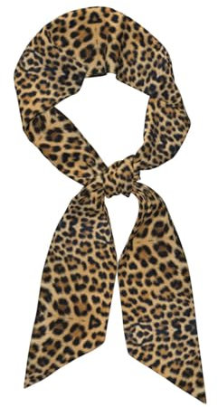OKFSTY Modischer Seidenschal mit Leopardenmuster, bunt, gemustert, leicht, für Damen, Schwarz , One size