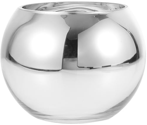 BESPORTBLE Glasvase Rund Silber Für Blumenarrangement Tischdekoration Und Heimdekoration Blumenvase Für Zuhause Oder Büro 15.00 X 15.00 X 11.00 cm 1 X Blumenvase