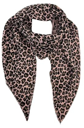 FASHION YOU WANT XXL Tuch Musselin Tuch Damen Leo Dreieck Made Italy 195 x 72 cm für alle Jahreszeiten geeignet Halstuch leoprint Schal Baumwolle