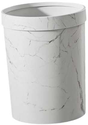 JISADER Bin de Basura de Wastebasket, Reutilizable, Moderna, Cesta de Basura de Basura Redonda para el Dormitorio de la Oficina de Cocina en casa, Blanco