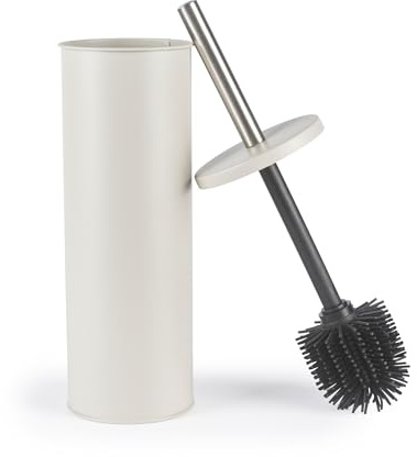 Beldray Scopino e supporto per WC, trattamento antibatterico, setole in silicone antigraffio, a prova di spruzzi, design discreto, manico lungo, testina igienica facile da pulire, resistente alle