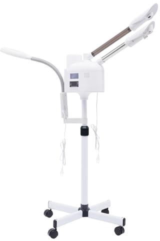 Vaporizador facial 3 en 1, máquina de vapor de 750 W con pulverizador de calor y frío, tecnología de calefacción PTC, sauna facial, vapor limpiador de poros con lupa para spa, salón y casa