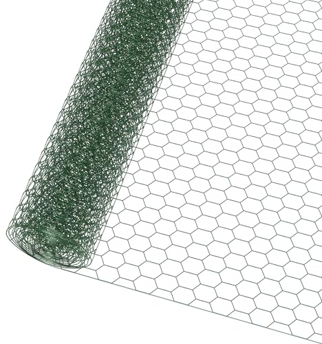 FIVMEN Hasendraht Drahtgitter 1x20 m Wühlmausgitter Kaninchendraht Volierendraht 1,3 mm Stärke 43x28 mm Maschengröße Maschendraht Metall gitter für Geflügel Hühner Kaninchen