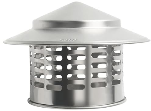 Comignolo per Bocchetta di Ventilazione, Comignolo per Tubi del Tetto, Acciaio Inox 304 Cappa per camino, Antivento e Antipioggia, Facile Installazione, Resistente per Caminetti(300mm/11.8in)