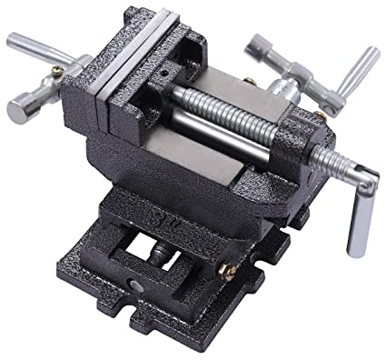 3-Inch Drill Press X-Y Compound Vise, 2 Way Heavy Duty Cross Slide Drill Press Vise Clamp Machine Holder Clamping Tool Compound Cross Slide Vise for Mini Drill Milling Machine (3in)