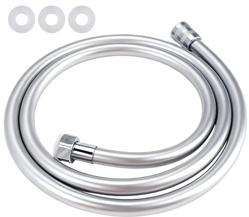 Tubo Doccia 1.5m, Tubo Universale Doccia G1/2 Pollici, Flessibile Doccia in PVC con Anello di Tenuta, Tubo Doccia da Anti Torsione, TuboDoccia di Ricambio ad Alta Pressione per Rubinetteria Bagno