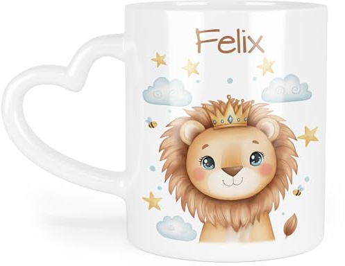 Kiddle-Design Einhorn Tasse Kinder Personalisiert mit Name - Kinderbecher für Kita, Kindergarten - Kindertasse mit Einhorn-Motiv als Trinkbecher, Zahnputzbecher - Einhorntasse Emaille Blau