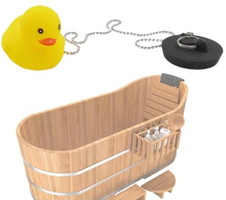 Badewannenstöpsel aus Gummi - Verspielter Badewannen-Ablaufstopfen, flexibles Waschbecken, Badewasserhalter, einfach zu bedienende rutschfeste Befestigung, praktische Kette, sicheres Zubehör