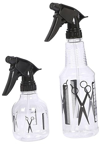 CATIEBYE 2Pcs Portable Spray Watering Can with Fine Mist Hair Salon Water Spray Bottles Plastic Refillable Containers for Even Watering Cleaning and Hair Treatments