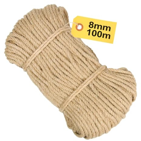 Corda Juta Naturale 8 mm 100 m Naturale per Tiragraffi Giardino e fai da te | Juta naturale, intrecciata, resistente, giardino, decorazione, fai da te, Filo di iuta, alternativa resistente agli strappi