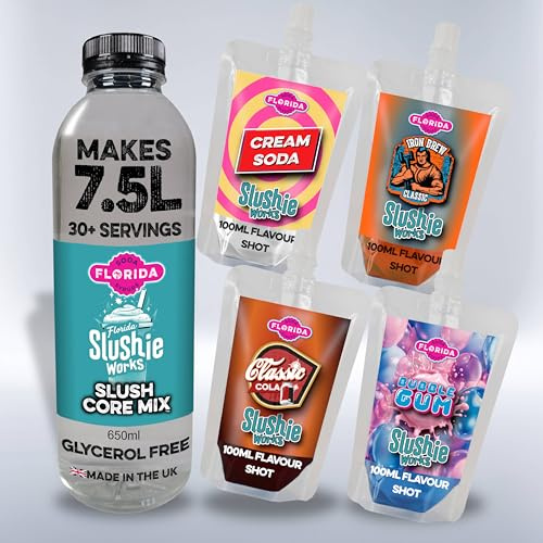 Slush Syrup Compatible With Ninja Slushi Machine - Choose from 4 Different flavour packs, Classics, Retro, Berry Bliss and Sours (4 Pack Mixed Flavour Pack) (Retro Flavour Pack)