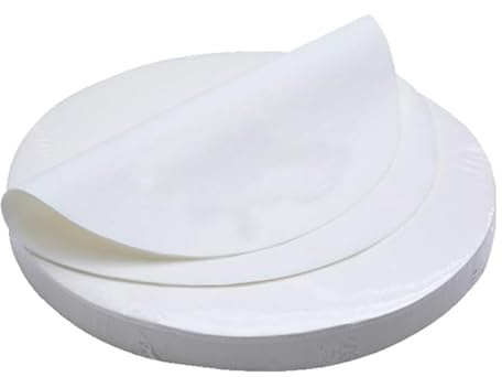 STOBAZA Papier Cuisson Rond Antiadhésif 500 Feuilles Feuilles De Papier Parchemin Pour Friteuse À Air Grillade Pâtisserie Résistant À L'Humidité Et À L'Huile 20.00 X 20.00 cm