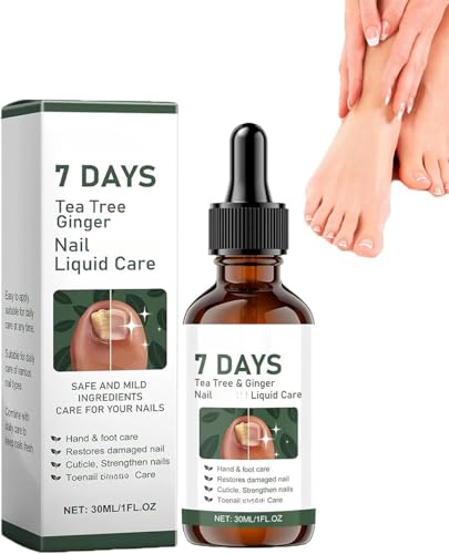 Trattamento per la micosi delle unghie con tea tree e zenzero – Ripara le unghie danneggiate (adatto per unghie delle mani e dei piedi), ripristina il colore sano delle unghie