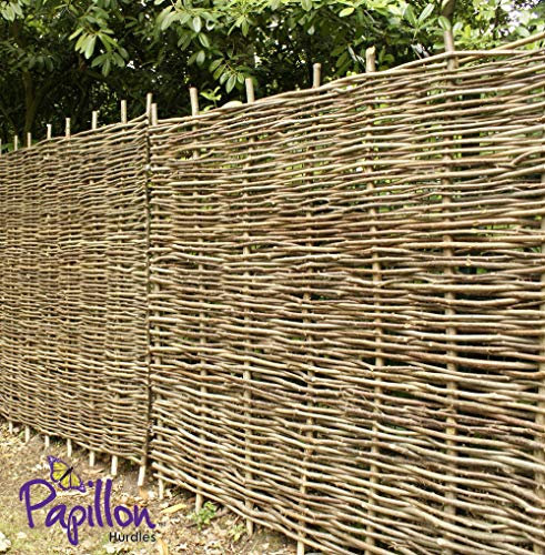 Papillon Premium Hazel Hurdle Woven Wattle Garden Fence Panel Fencing Panels 1.8m x 1.8m (6ft x 6ft)