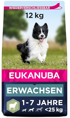 Eukanuba Hundefutter mit Lamm & Reis für kleine und mittelgroße Rassen - Trockenfutter für ausgewachsene Hunde, 12 kg