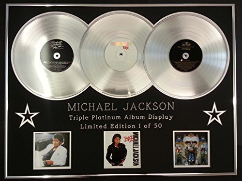 Michael Jackson/Dreifach-Platin-Album-Display/Thriller + Bad + Gefährlich/Echtheitszertifikat