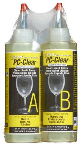 PC Products PC-Clear Epoxy Adhesive Liquid, 16oz in Two Bottles, Clear 70161