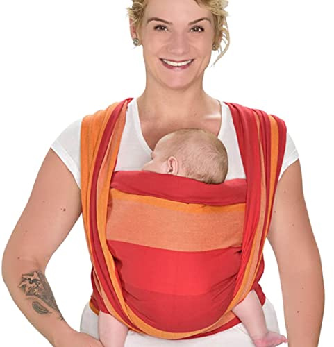 Hoppediz gewebtes Baby-Tragetuch ab Geburt, Neugeboren bis Kleinkind, 100% Baumwolle, Delhi, 3,70 m