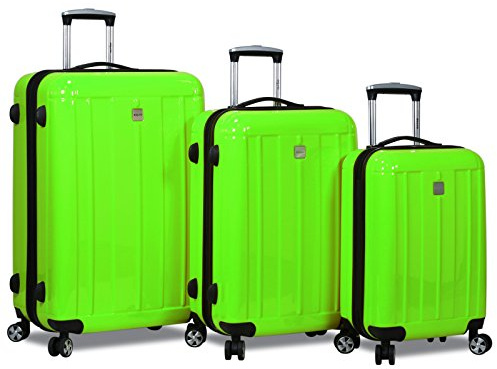 World Traveler Contour 3-Piece Hardside Spinner Luggage Set with TSA Lock, Apple Green, One Size