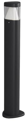 Lucande LED LED-utomhuslampa 'MILOU' (modern) i Svart av aluminium/grå zink (1 lamor, glödlampor ingår) - Väglampa, pollare, vägbelysning, sockellampa