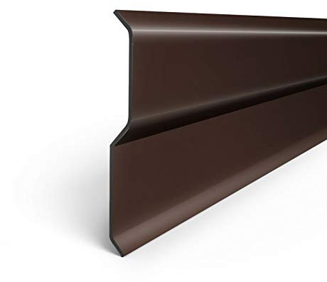 DQ-PP Barra de cierre de pared | 2 m de largo | 77 mm de ancho | marrón RAL 8017 | aluminio | chimenea | perfil de conexión de pared | cubierta de techo | placa de cierre de techo | cubierta de techo