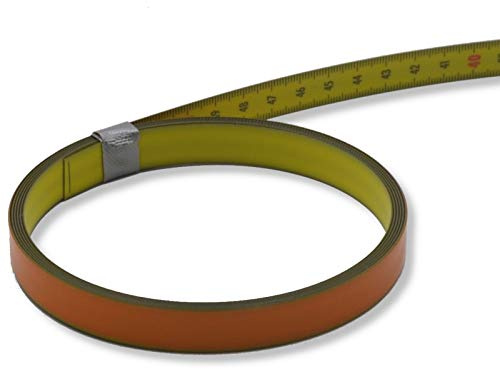Mètre ruban gradué de 10 m avec film autocollant – Chiffre de bas en haut – Acier jaune avec revêtement polyamide – Largeur : 13 mm, avec division recto verso – Ruban à onglet, règle