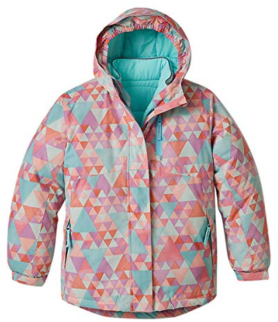 Eddie Bauer Kids' Ski Snow Jacket - Waterproof 3 in 1 Insulated Winter Coat with Removable Shell for Boys and Girls (XXS-XL), Size Large, Pink