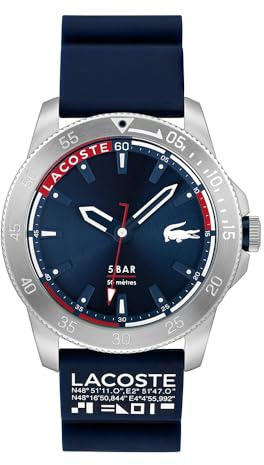 Lacoste Analog Quarzuhr für Herren Kollektion Regatta mit Marinblaues Silikonarmband - 2011202