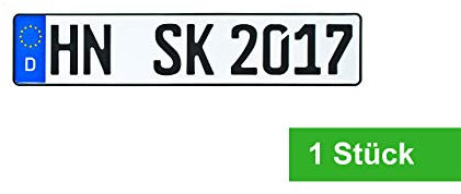 Schilderkröten KFZ-Kennzeichen 520x110mm, DIN-Zertifiziert für Fahrradträger und Auto (1 Stück)