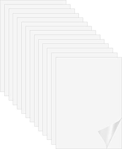inodiref 20pcs Transparenter A4-Aufkleber Selbstklebende Wasserdichte Transparente Folie für Laserdrucker für Fotos, Sammelalben, Poster und DIY-Projekte (30 x 21 x 0,5 cm)