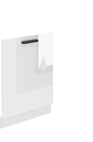 BELINI | Pannello anteriore per lavastoviglie 60 cm | Pannello frontale da cucina per lavastoviglie con manico | con battiscopa | 60 x 71,5 x 1,6 cm | bianco lucido