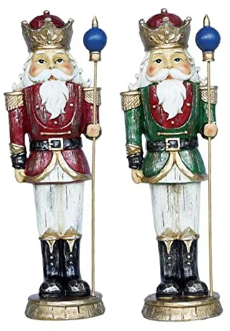 Amagogo Set de 2 Figuras de Cascanueces Navideños para Adorno Festivo