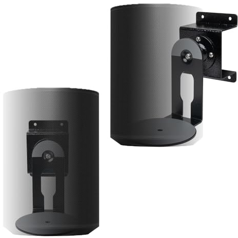 shinar Metall 2er Set Wandhalterung Kompatibel mit Sonos Era 100 | Schwenkbar bis zu 360°,Neigbar -70°/+70°Rotation ohne Stellschrauben mit kablemanagement Max.12 kg Schwarz