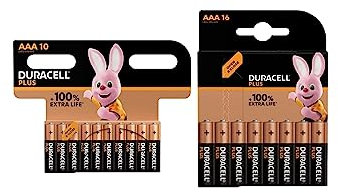 26X Duracell AAA Plus (1 Blister Da 16 Batterie + 1 Blister Da 10 Batterie) 26 Pile Mini Stilo (LR03/MN2400)