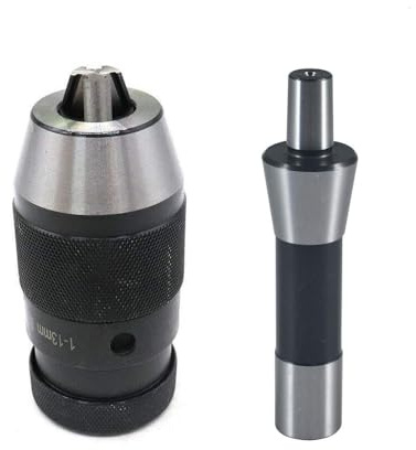 Portabrocas sin llave B16, portabrocas de torno sin llave autoajustable de 1 a 13 mm con eje R8-B16 para máquinas de taladro, fresadoras y tornos
