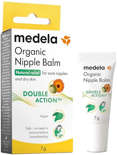 Medela Organic Nipple Cream, Soothing and Nourishing for Breastfeeding Mums, Made from Natural and Safe Ingredients, Fast Relief for Sore Nipples, Postpartum Essentials, 7 g