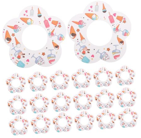 Hoement Drip-Proof Ice Pop Paper Holder Cute Cone Decoration, 50pcs Paper Popsicles No Drip Catcher for Ice Cream Treats and Outdoor Use