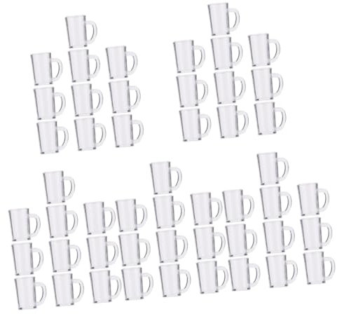 KOMBIUDA 50stücke Miniatur Bierkrüge Winzige Resin Bierbecher Dekorative Minihaus Zubehör Für Puppenhäuser Kreative Fotografie Requisiten Transparente Mini Bierbecher
