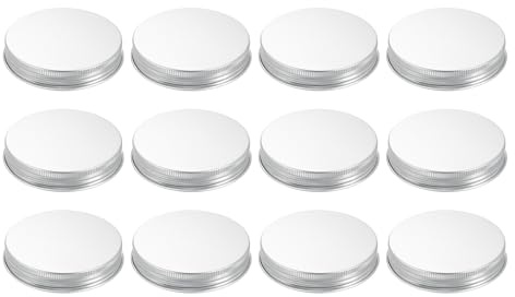 sourcing map 12pcs Canning Lids 68mm Replacement Mason Jar Lids Aluminum Airtight Covers Leak-proof Reusable Covers for Home Office