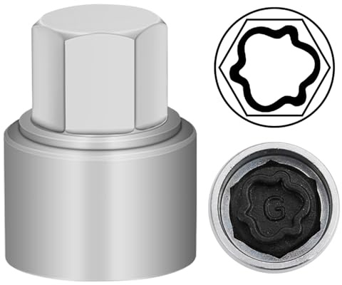 JEUCLEL G Wheel Locking Nut Key Compatible with Audi Series, (Socket OD 27mm - ID 25mm), Wheel Lock Nut Socket Adapter, Wheel Anti-Theft Lug Nut Removal Tool, Anti-Theft Screw Remover