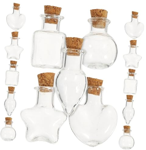 VALICLUD 15pièces Mini Bouteille à Dérive Décorative Bouteille à Souhait Verre Petite Délicate pour Loisirs