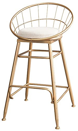 Stilvolle goldene Barhocker für Zuhause und Restaurant, 75 cm Höhe, weiße Oberfläche, verstärkte Fußstütze, moderne Thekenstühle, elegante Esszimmerdekoration