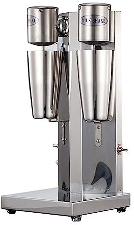 Doppelköpfe Milchshake -Mixer Maker -Maschine 2 Geschwindigkeit Elektrischer Milchshake -Hersteller Edelstahl Getränkemixer Automatische Milchschüttlermaschine Frappe Protein Shaker Mit Mischbecher
