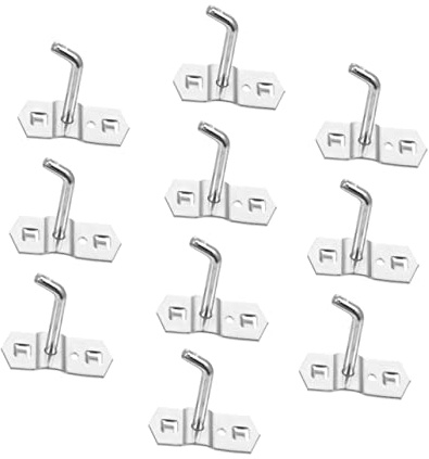PRETYZOOM 10 Ganchos De Pared De Hierro Resistentes Para Tablero Perforado De 2,5 Cm, Perchas Multiusos Para Organizar Herramientas y Estantes El Hogar o Taller